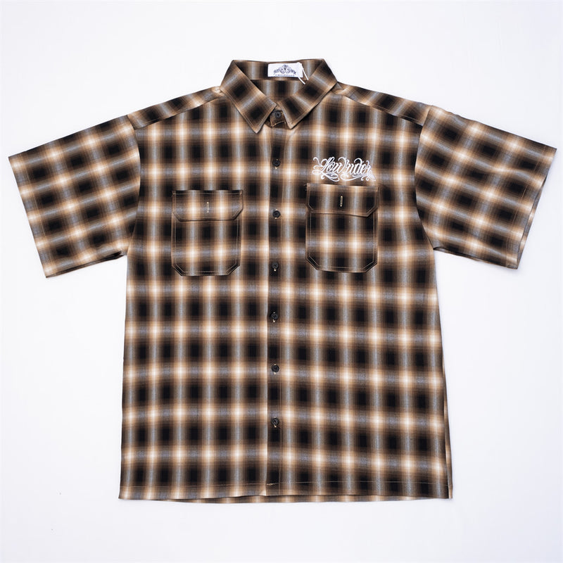 Short Sleeve Plaid Shirt Men