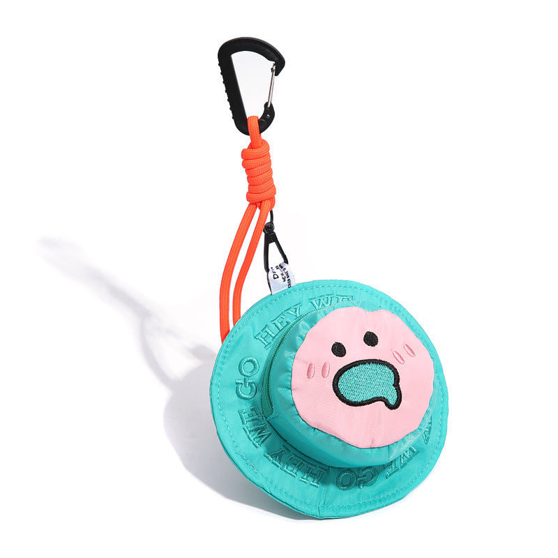 Men's Smiling Face Earphone Bag Small Bag Keychain