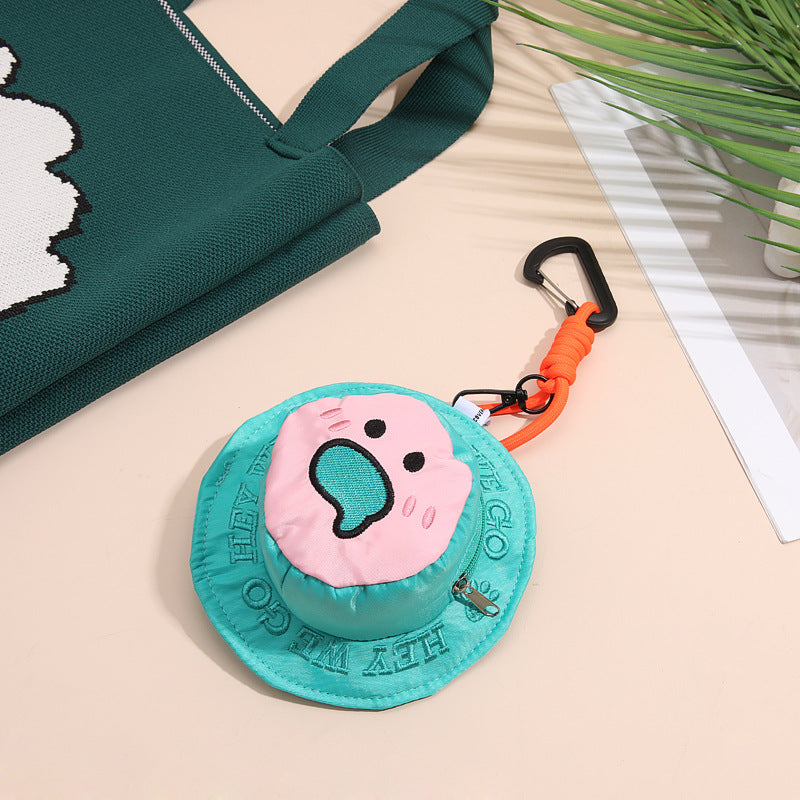 Men's Smiling Face Earphone Bag Small Bag Keychain