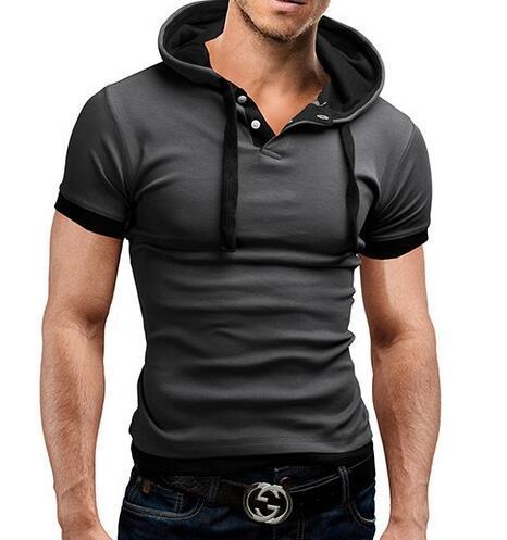 Men Hooded Polo Shirt