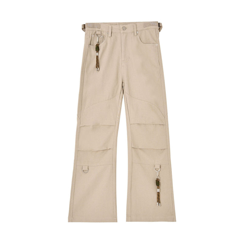 American Workwear Khaki Pleated All-matching Straight Loose Casual Pants