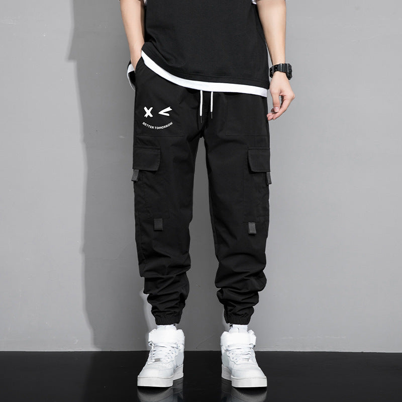 Spring And Autumn Men's New Trendy Loose Cargo Pants Versatile Outdoor Multi-pocket Leisure