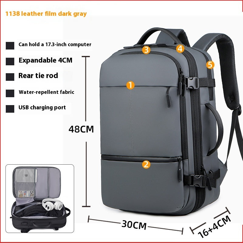 Waterproof Derm Capacity Scalable Travel Bag Multi-functional Computer Backpack