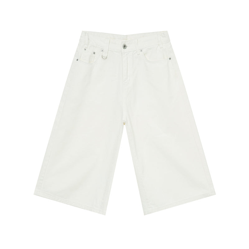 Retro Distressed Flared Cropped Pants For Men