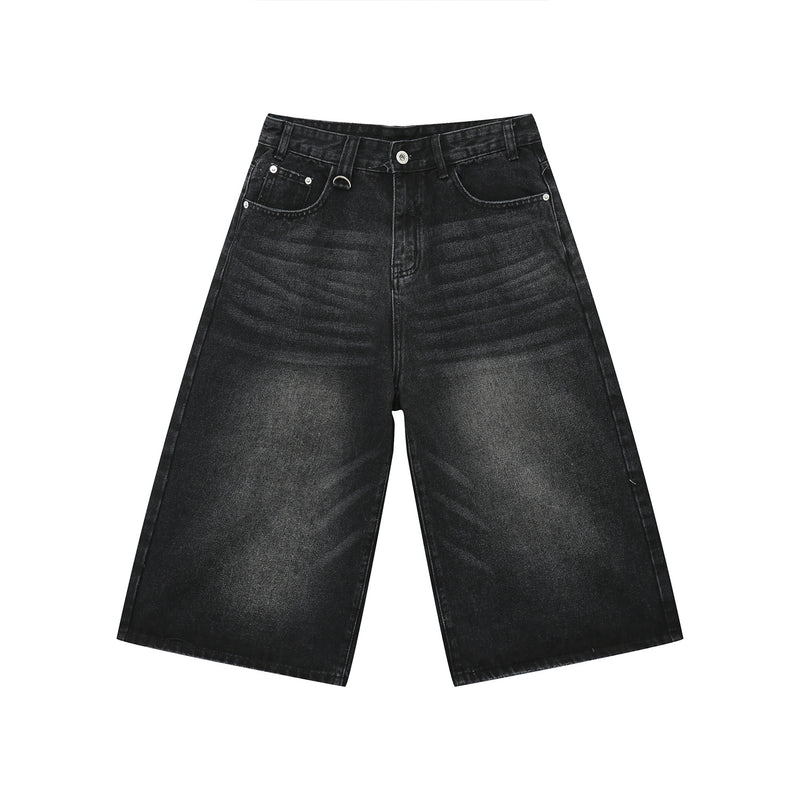 Retro Distressed Flared Cropped Pants For Men