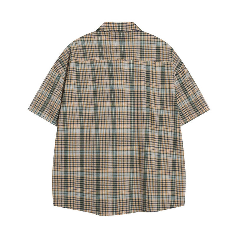 Casual Plaid Short Sleeve Shirt Men