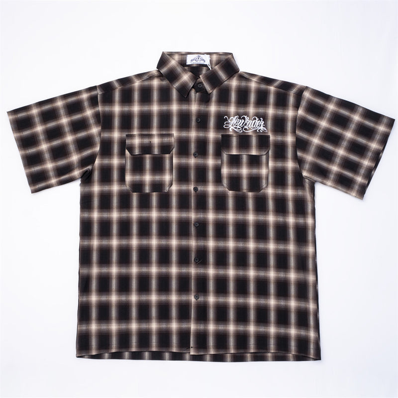 Short Sleeve Plaid Shirt Men