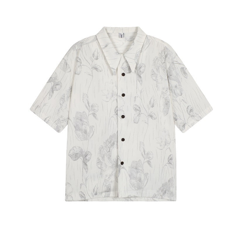 Summer Cuban Collar Shirt Casual Men