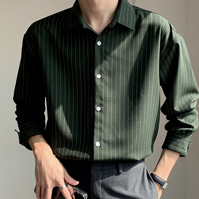 Fashion Personality Striped Shirt Top Men