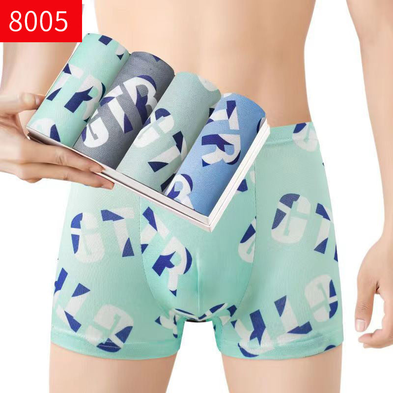 Men's Boxers Mid-waist Breathable Youth Boxer Underwear