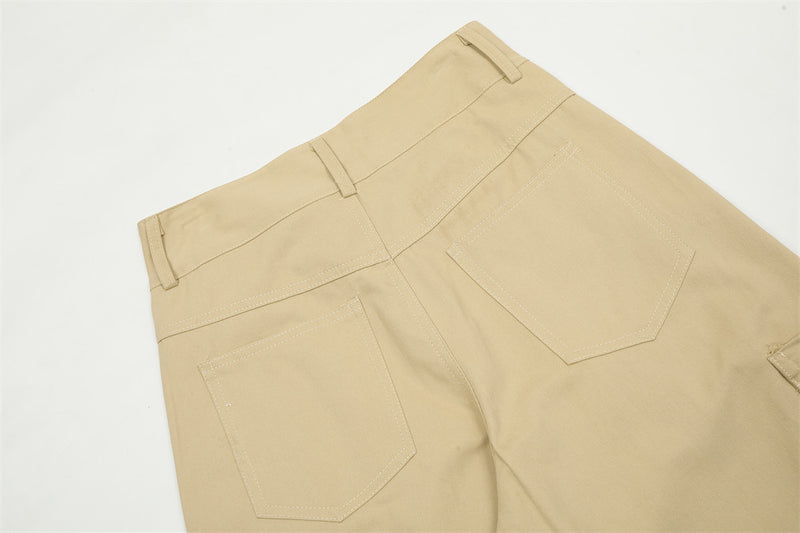 Multi-pocket Straight Cargo Pants Men's Loose