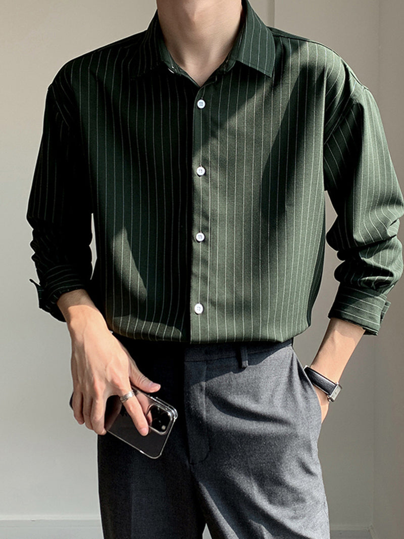 Fashion Personality Striped Shirt Top Men